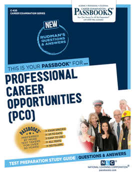 Paperback Professional Career Opportunities (Pco) (C-420): Passbooks Study Guide Volume 420 Book