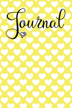 Journal: Cute Yellow Hearts Heart Borders Interior Blank Lined