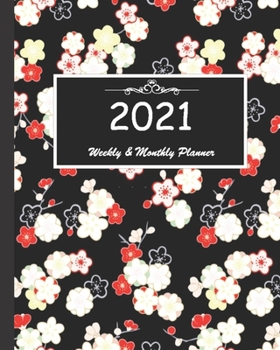 Paperback 2021 Weekly & Monthly Planner: Calendar 2021 with relaxing designs and amazing quotes: 01 Jan 2021 to 31 Dec 2021, 141 ligned pages with flolar cover Book