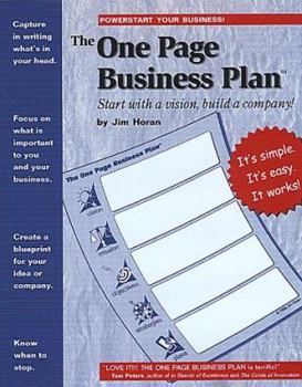 Paperback The One Page Business Plan: Start with a Vision, Build a Company! Book