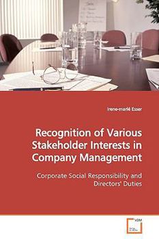 Paperback Recognition of Various Stakeholder Interests in Company Management Book