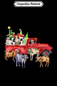 Composition Notebook: Funny Cow Heifer Christmas Wagon Xmas Gift Farmer Farming  Journal/Notebook Blank Lined Ruled 6x9 100 Pages