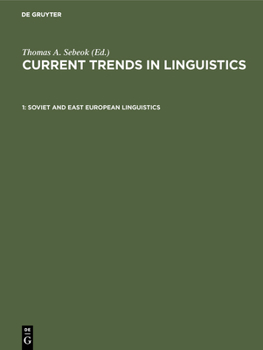 Hardcover Soviet and East European Linguistics Book