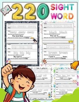 Paperback 220 Sight Word: High-frequency sight word worksheets 5 Level for Pre-primer Primer First Second and Third or Preschoolers to 3rd Grade Book