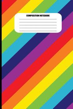 Paperback Composition Notebook: Bright Multi-Colored Slanted Stripes (100 Pages, College Ruled) Book