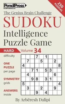 Paperback Sudoku Puzzle Books Volume 34. Hard. Sudoku Intelligence Puzzle Game Book