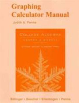 Paperback Graphing Calculator Manual for College Algebra: Graphs and Models Book