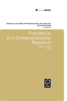 Hardcover Frontiers in Eco Entrepreneurship Research Book