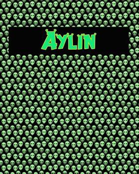 Paperback 120 Page Handwriting Practice Book with Green Alien Cover Aylin: Primary Grades Handwriting Book