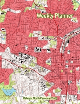 Weekly Planner: Raleigh, North Carolina (1968): Vintage Topo Map Cover