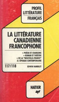 Hardcover Litterature canadienne française [French] Book