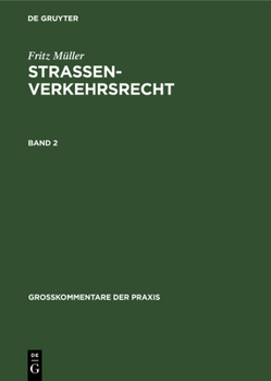 Hardcover Fritz Müller: Straßenverkehrsrecht. Band 2 [German] Book