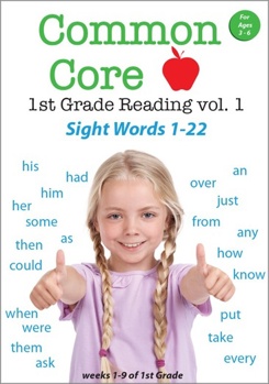 DVD Common Core 1st Grade Reading - Volume 1 - Sight Words 1 - 22 Book