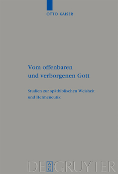 Hardcover Vom offenbaren und verborgenen Gott [German] Book