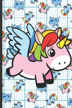 2020 Weekly Planner and Calendar: Pink Unicorn on a Blue Grid Background with Narwhals and Unicorns on the Cover.