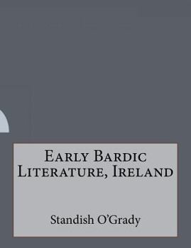 Paperback Early Bardic Literature, Ireland Book