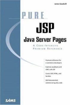 Paperback Pure JSP: Java Server Pages Book