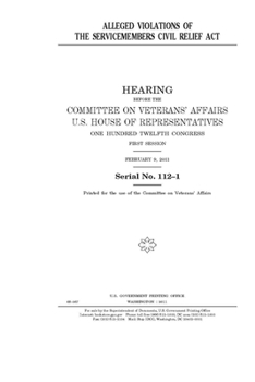 Paperback Alleged violations of the Servicemembers Civil Relief Act Book