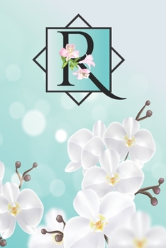 R: Cheery blossom initial Floral Monogram  R Notebook Journal for Man, Women and Girls,  size 6 x 9" 110 pages
