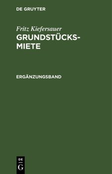 Hardcover Ergänzungsband [German] Book
