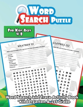 Word Search Puzzle for Kids Ages 4-8: A Large Print Word Search and Trace Activity Book - Kindergarten and 1st Grade Vocabulary