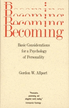 Paperback Becoming: Basic Considerations for a Psychology of Personality Book