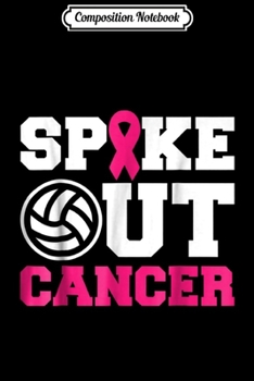 Composition Notebook: Volleyball Pink Ribbon Breast Cancer Awareness  Journal/Notebook Blank Lined Ruled 6x9 100 Pages