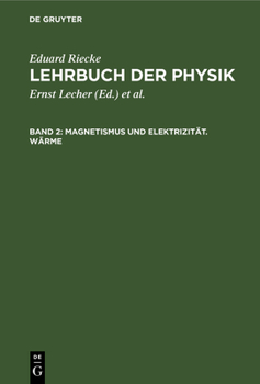 Hardcover Magnetismus und Elektrizität. Wärme [German] Book
