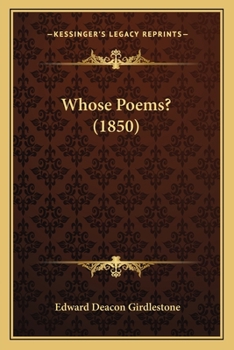Paperback Whose Poems? (1850) Book