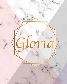 Paperback Gloria: Personalized Gift Luxury Marble Glossy Pink Purple Faux Gold Print Softcover Notebook Journal Book