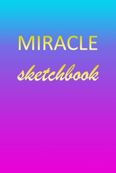 Miracle: Sketchbook | Blank Imaginative Sketch Book Paper | Pink Blue Gold Custom Letter M Personalized Cover | Teach & Practice Drawing for ... Doodle Pad | Create, Imagine & Learn to Draw