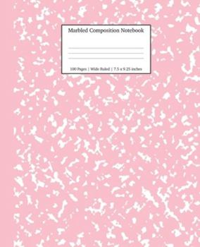 Paperback Marbled Composition Notebook: Pink Marble Wide Ruled Paper Subject Book