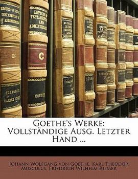 Paperback Goethe's Werke: Vollstandige Ausg. Letzter Hand ... Neunter Band [German] Book