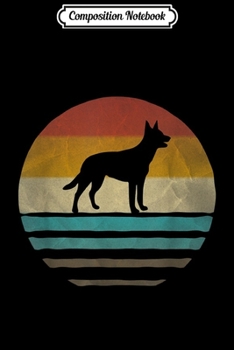 Composition Notebook: Australian Kelpie Dog Vintage Silhouette Distressed Journal/Notebook Blank Lined Ruled 6x9 100 Pages