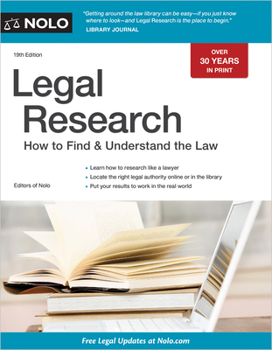 Paperback Legal Research: How to Find & Understand the Law Book