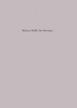 Hardcover One Morning-- Book