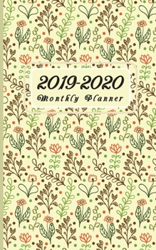 F4 Monthly Planner Flowers Cover: Two Year - Monthly Calendar Planner 5 x 8’’ | 24 Months For Academic Agenda Schedule Organizer