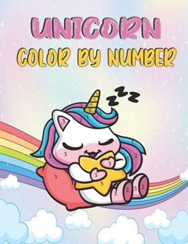 Paperback Unicorn Color by Number: Activity book for kids ages 4-8 having 30 cute & unique unicorn illustrations Book