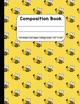 Paperback Composition Book Dot Grid: Journal Notebook for School Home or Work, Honey Bumble Bees on Yellow Book