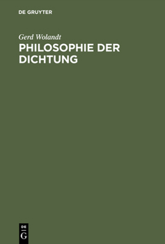 Hardcover Philosophie der Dichtung [German] Book