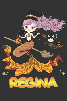 Regina: Regina Halloween Beautiful Mermaid Witch, Create An Emotional Moment For Regina?, Show Regina You Care With This Personal Custom Gift With Regina's Very Own Planner Calendar Notebook Journal