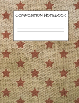 Paperback Composition Notebook: Stars Cover for Kids Military Families, Elementary School Wide Ruled 120 Pages Book