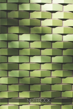 Paperback Notebook: Abstract green geometric brick art background design [110 pages]: Abstract green geometric brick art background design Book