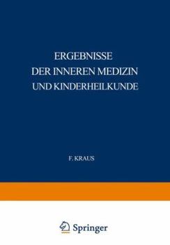 Paperback Ergebnisse Der Inneren Medizin Und Kinderheilkunde: Neunzehnter Band [German] Book