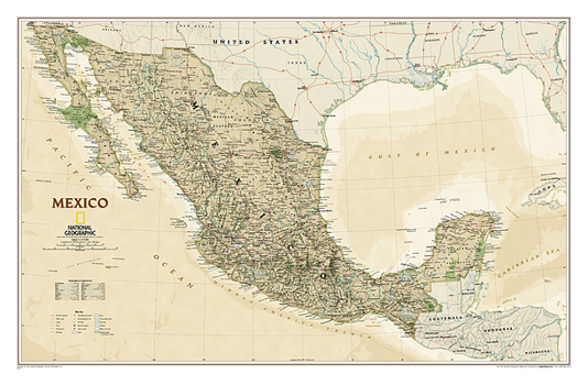 Unbound National Geographic Mexico Wall Map - Executive - Laminated (34.5 X 22.75 In) Book
