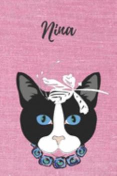 Nina Katzen-Malbuch / Notizbuch / Tagebuch: Individuelles personalisiertes blanko Mädchen & Frauen Namen Notizbuch, blanko DIN A5 Seiten. Ideal als ... Geschenk für Frauen. (German Edition)