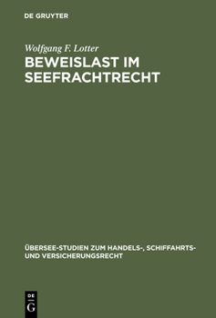 Hardcover Beweislast im Seefrachtrecht [German] Book