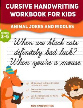Paperback Cursive Handwriting Workbook for Kids: Animal Jokes and Riddles Book