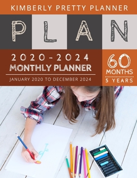 Paperback 5 year monthly planner 2020-2024: 2020-2024 Monthly Planner Calendar - 5 Year Planner for 60 Months with internet record page - kid drawing kit design Book