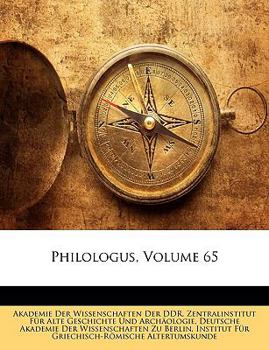 Paperback Philologus, Volume 65 Book